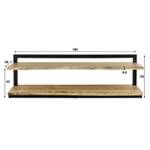 Lowboard Kana Schwarz - Braun - Metall - Massivholz - Holzart/Dekor - 180 x 55 x 35 cm