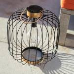 Lanterne solaire cage COCO Noir - Métal - 26 x 35 x 26 cm