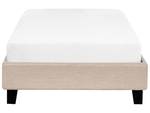 Lit simple ROANNE Beige - Chêne foncé