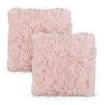 Flauschige Kissen rosa Pink - Metall - Textil - 40 x 35 x 14 cm