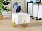 Tabouret DAYTON Crème - Doré - Blanc - 48 x 41 cm