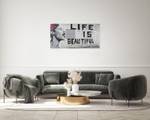 Bild handgemalt Banksy's Icon of Jazz Pink - Massivholz - Textil - 120 x 60 x 4 cm