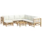 Salon de jardin 3028492-28 (lot de 9) Blanc - Bambou - 69 x 65 x 69 cm