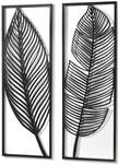 Metallbild FEATHER Schwarz - Metall - 1 x 90 x 62 cm