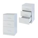 Set de 2 tables de chevet Aurdal Blanc crème brillant