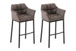 Tabouret de bar Damaso Lot de 2 Gris - Noir