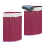 Lot de 2 paniers à linge bambou Mauve - Blanc