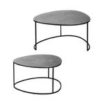 Set de 2 tables gigognes Œuf métal Argenté - Métal - 62 x 45 x 83 cm