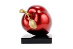 Skulptur Magischer Apfel Gold - Rot - Kunststein - Kunststoff - 18 x 16 x 13 cm