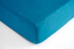 Jersey 90x200 - 100x200 Spannbettlaken Blau - Textil - 100 x 32-23 x 200 cm