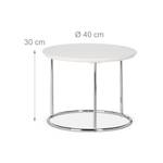 Set de 2 Tables gigognes petites rondes Argenté - Blanc - Bois manufacturé - Métal - 60 x 35 x 60 cm