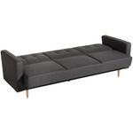 Jesper Sofa 3-Sitzer mit Bettfunktion Grau - Textil - Holz teilmassiv - 224 x 84 x 82 cm