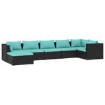 Garten-Lounge-Set (7-teilig) 3013633-15 Schwarz - Blau