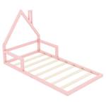 Kinderbett Julian Pink - Holzwerkstoff - Massivholz - 107 x 107 x 209 cm