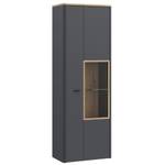 Vitrine Leone 9 Grau - Holzwerkstoff - 74 x 212 x 42 cm