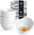 SWING 6x Dessertschalen Set je 250ml Weiß - Keramik - Ton - 11 x 5 x 11 cm