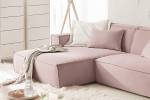 Ecksofa SAMU Sofa Feincord Pink - Ecke davorstehend links