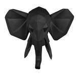 Wandaufhänger Origami Elephant Schwarz - Kunststoff - 40 x 14 x 45 cm