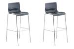 Tabouret de bar Hoover Lot de 2 Gris - Argenté