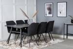 Essgruppe Sleek (7-teilig) Schwarz - Massivholz - 95 x 75 x 195 cm