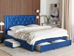 Lit double LIEVIN Bleu - Bleu marine - Largeur : 185 cm