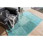 Tapis de salon coton Vintage Patchwork Turquoise - 140 x 200 cm