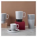 Kaffeebecher XL Genussklasse Schwarz - Weiß - Porzellan - 9 x 16 x 9 cm