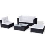 Gartenmöbel-Set Schwarz - Polyrattan - 74 x 26 x 74 cm