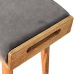 SCHMINKHOCKER Velvet Grau - Massivholz - Holzart/Dekor - 50 x 52 x 35 cm