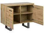 Buffet TIMBER Gris - Chêne clair - Largeur : 94 cm