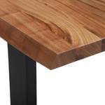 Table basse nature/noire 120x60cm Noir - Marron - Métal - Bois massif - 60 x 40 x 120 cm