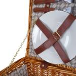 Picknickkorb-Set B25 4 Personen Beige - Braun - Grau - Metall - Holzart/Dekor - Holz teilmassiv - 54 x 21 x 35 cm