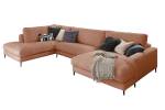 Sofa CARA Wohnlandschaft U-Form Cord Braun