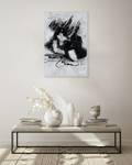 Acrylbild handgemalt Miraculous Graphic Schwarz - Weiß - Massivholz - Textil - 60 x 90 x 4 cm