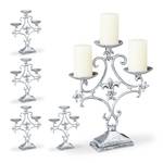 5 x Kerzenständer dreiarmig silber Silber
