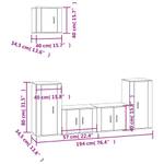 TV-Schrank 5er Set D967 Weiß - Holz teilmassiv - 35 x 40 x 57 cm