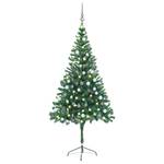 Sapin de noël Gris - Vert - Blanc - 90 x 180 x 90 cm