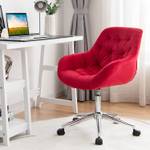 Bürostuhl mit Samtbezug Rot - Metall - Textil - 61 x 91 x 61 cm