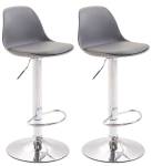 Tabouret de bar Kiel Lot de 2 Gris - Argenté