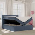 Premium Boxspringbett Jodan Stoff Baloo Dunkelblau - Breite: 122 cm