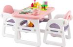 3tlg. Kindersitzgruppe mit Regal Pink