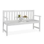 Weiße Gartenbank mit Tisch Weiß - Holzwerkstoff - 152 x 90 x 56 cm