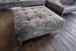 Sofa WIOLO Daybed Velvet mit Hocker Grau - Textil - 220 x 80 x 240 cm