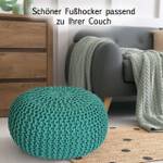 Pouf Sitzpouf Bodenkissen Strickhocker Türkis