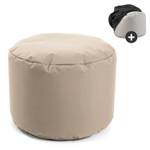 Pouf, Hocker rund Ø 60cm mit Schutzhülle Beige