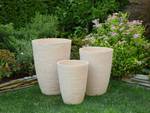 Cache-pot d'extérieur CAMIA Beige - Diamètre : 35 cm - Lot de 2