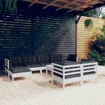 10-tlg. Garten-Lounge-Set mit Kissen Weiß