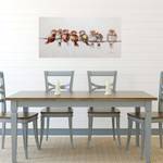 Bild handgemalt Happy Family Reunion Braun - Grau - Massivholz - Textil - 120 x 60 x 4 cm
