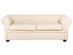 3-Sitzer Sofa CHESTERFIELD Beige - Braun - Creme - 195 x 70 x 75 cm