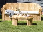 Gartentisch LIVADEIA Blau - Rattan - 96 x 40 x 60 cm